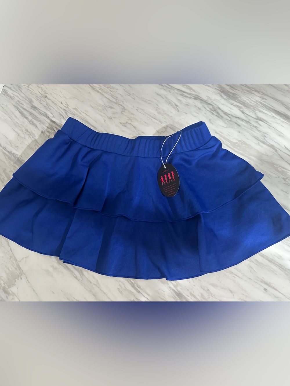 Royal Blue Tiered Ruffle Mini Skirt